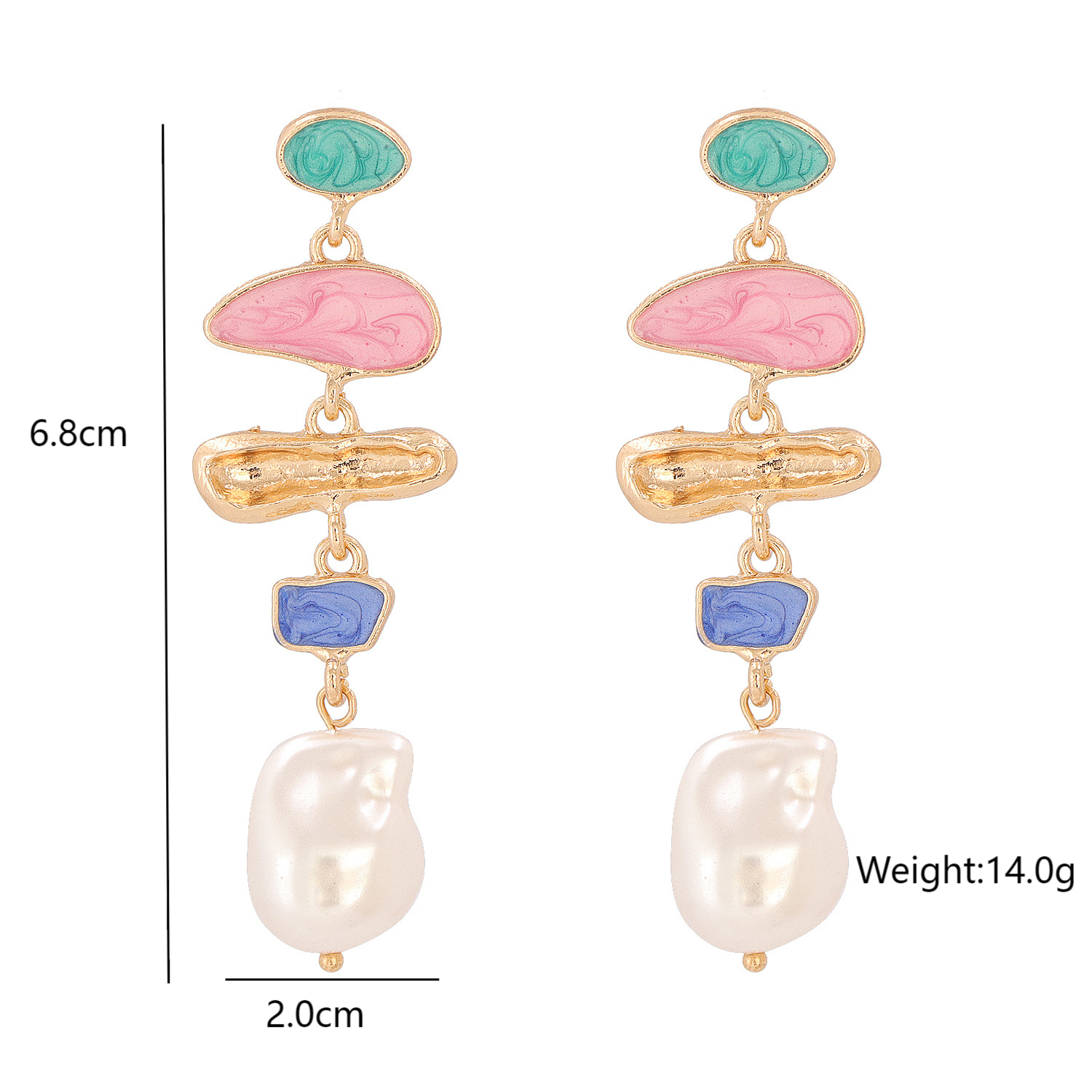 1 Pair Retro Exaggerated Geometric Asymmetrical Alloy Drop Earrings display picture 6