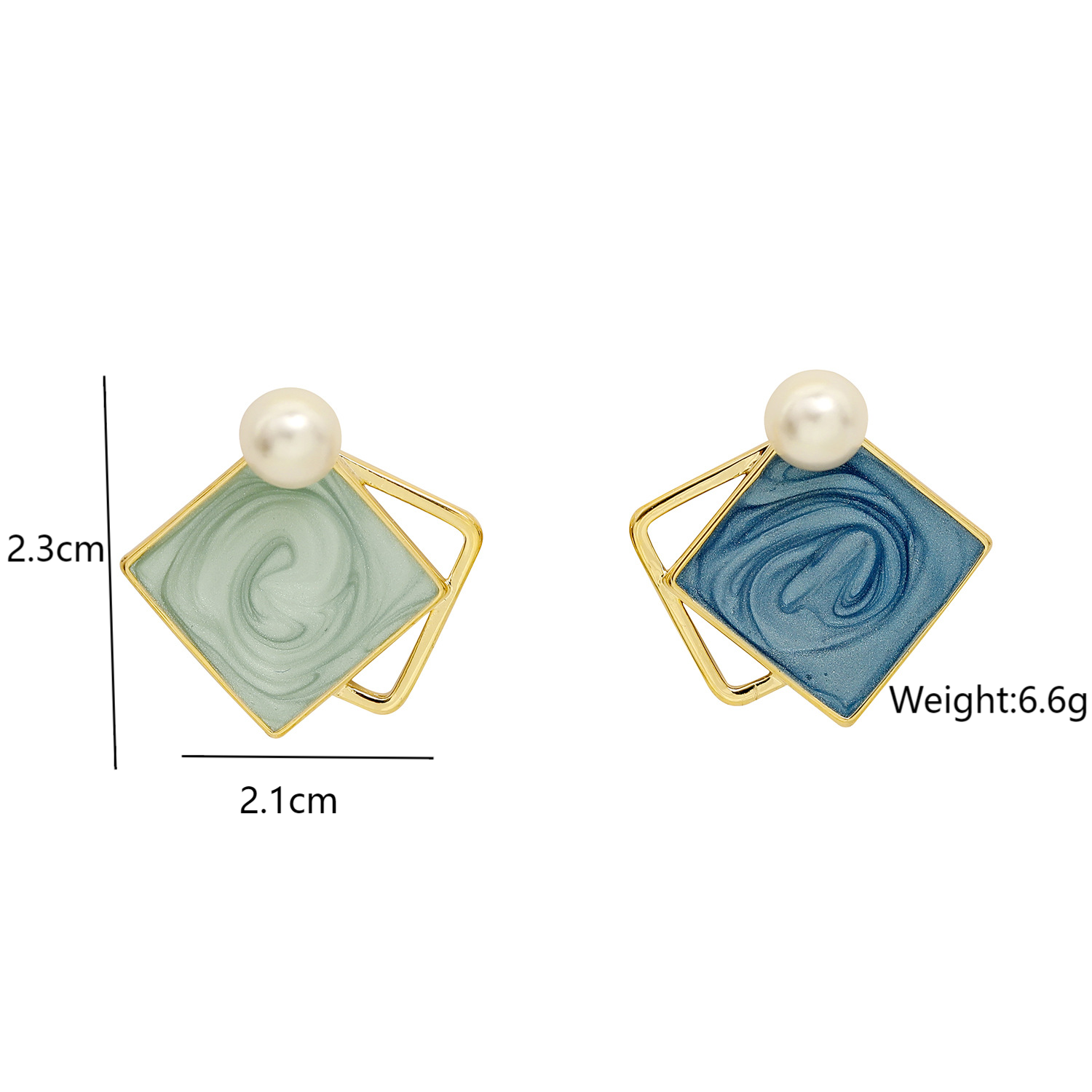 Wholesale Jewelry Retro Exaggerated Geometric Alloy Asymmetrical Enamel Ear Studs display picture 6