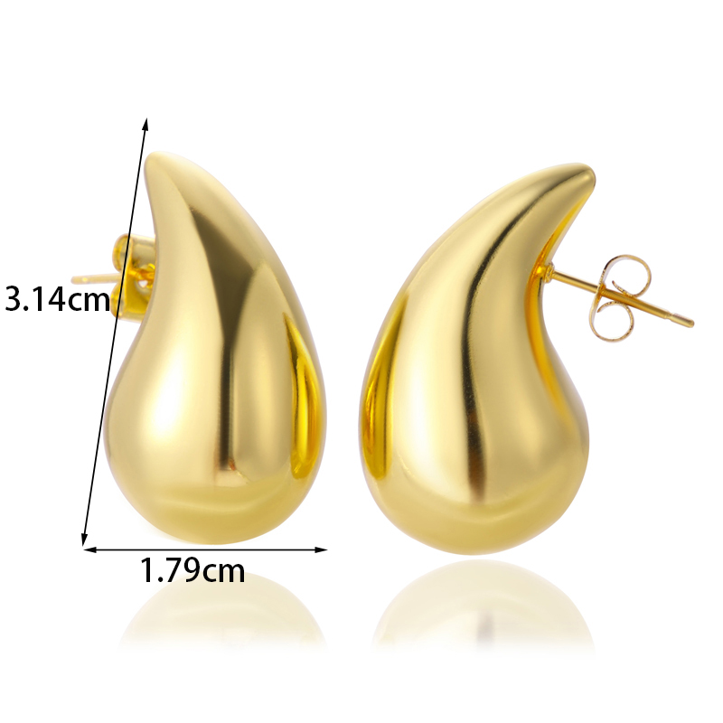 1 Pair Simple Style Water Droplets Copper Ear Studs display picture 6