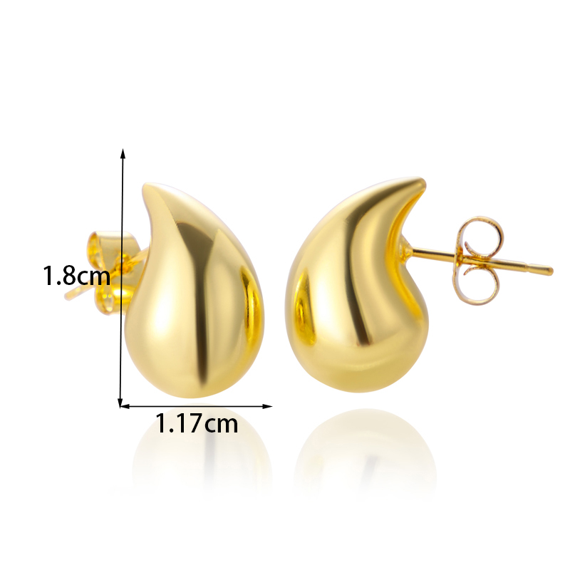 1 Pair Simple Style Water Droplets Copper Ear Studs display picture 5