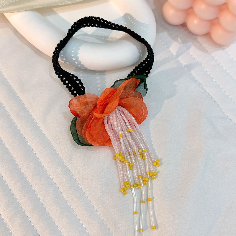 Vacation Bohemian Beach Flower Artificial Crystal Cloth Beaded Tassel Net Yarn Women's Anklet display picture 10