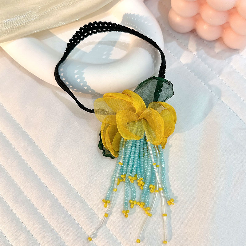 Vacation Bohemian Beach Flower Artificial Crystal Cloth Beaded Tassel Net Yarn Women's Anklet display picture 8
