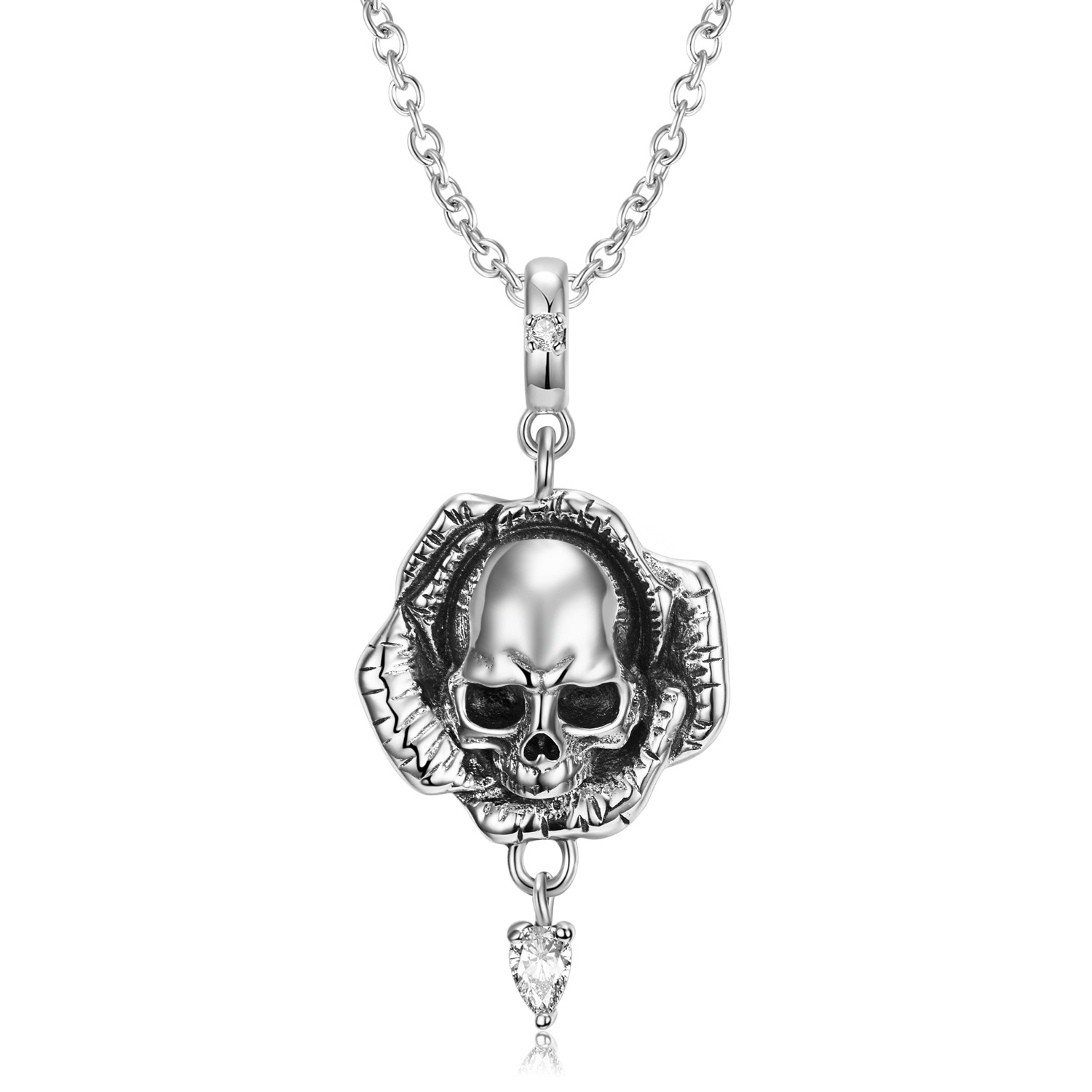 Simple Style Skull Sterling Silver Plating Pendant Necklace display picture 1