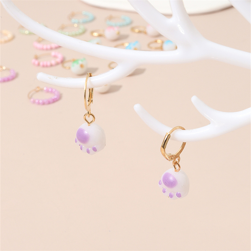 1 Set Cute Sweet Heart Shape Butterfly Beaded Hollow Out Alloy Earrings display picture 26