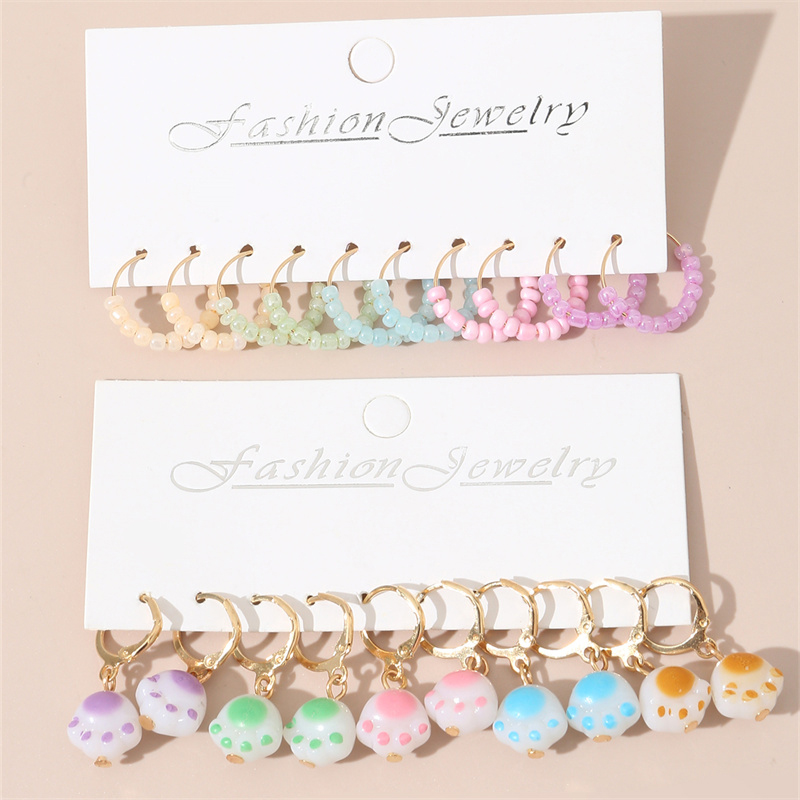1 Set Cute Sweet Heart Shape Butterfly Beaded Hollow Out Alloy Earrings display picture 27