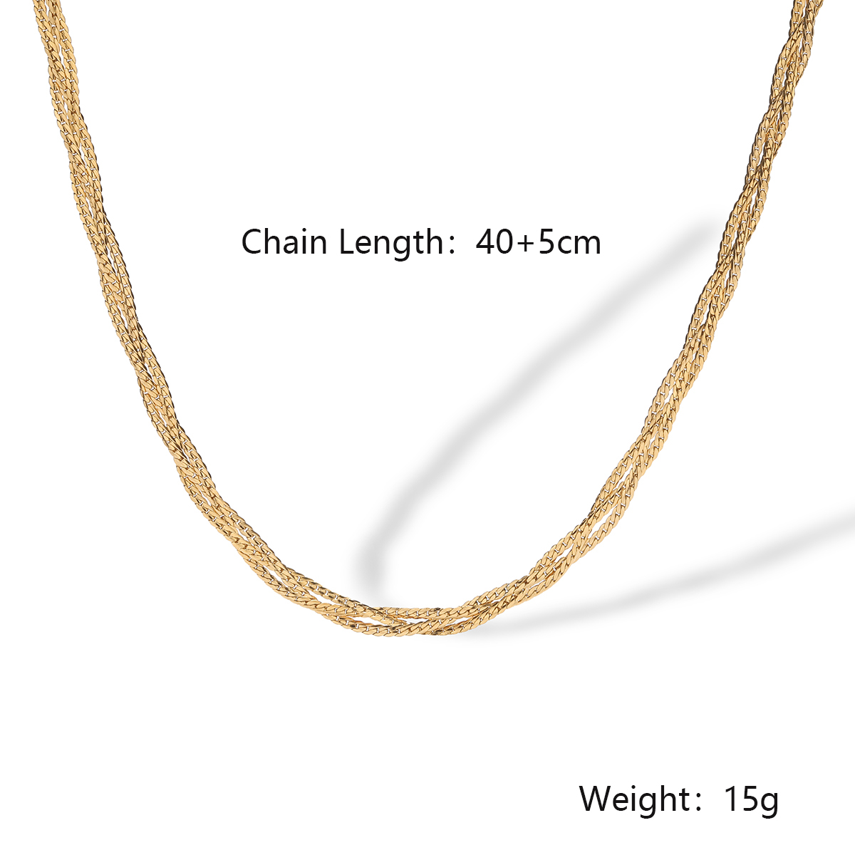 304 Stainless Steel 18K Gold Plated Hip-Hop Simple Style Commute Plating Solid Color Necklace display picture 1