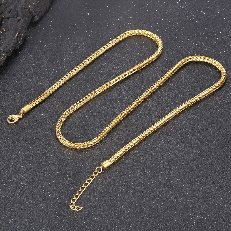 Punk Solid Color Titanium Steel Plating Chain Men's Sweater Chain Necklace display picture 1