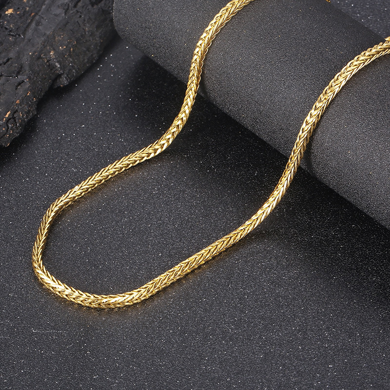 Punk Solid Color Titanium Steel Plating Chain Men's Sweater Chain Necklace display picture 3