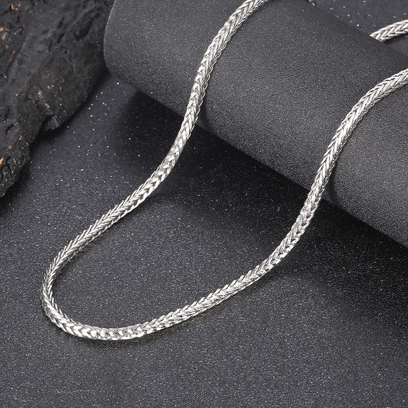 Punk Solid Color Titanium Steel Plating Chain Men's Sweater Chain Necklace display picture 4