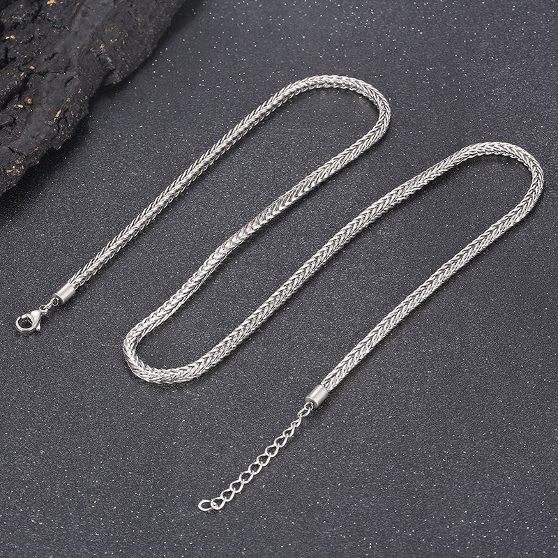 Punk Solid Color Titanium Steel Plating Chain Men's Sweater Chain Necklace display picture 5