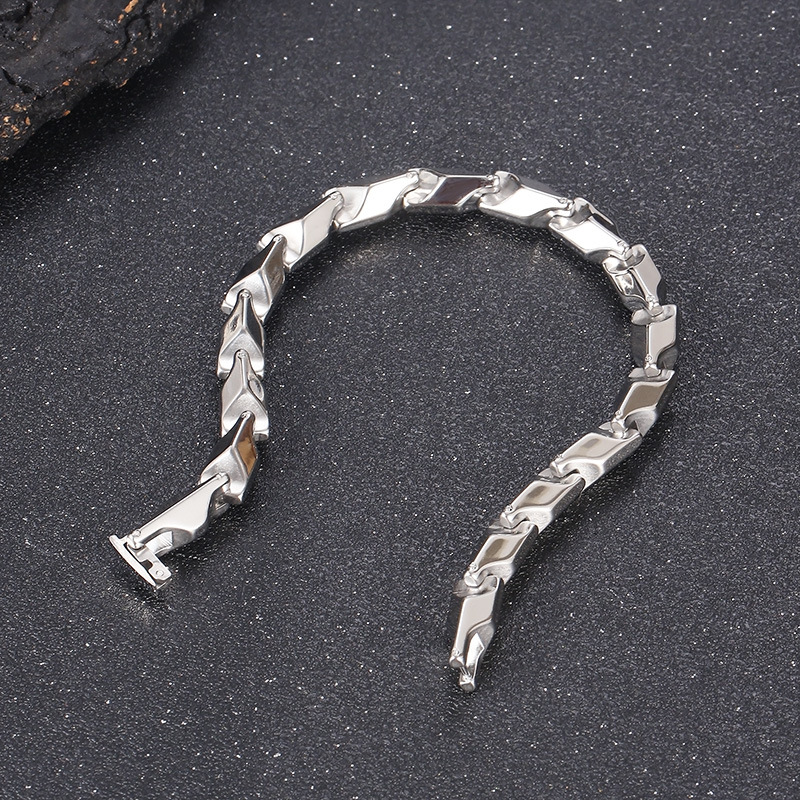 Hip-hop Solid Color Titanium Steel Plating Chain Men's Necklace display picture 3
