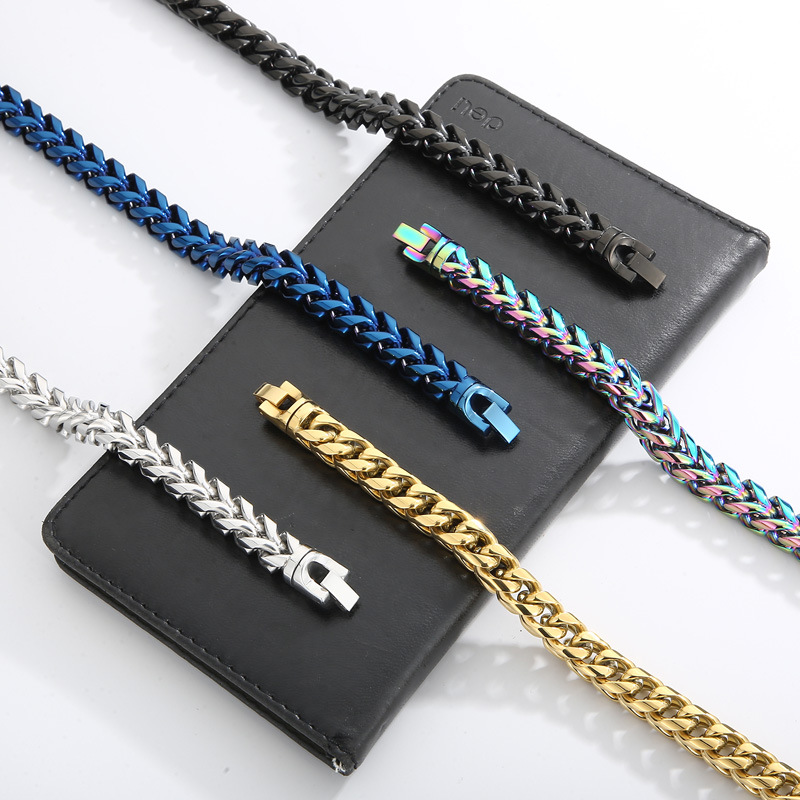 Punk Solid Color Titanium Steel Men's Bracelets display picture 8