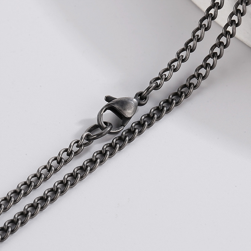 Punk Round Titanium Steel Men's Pendant Necklace display picture 6