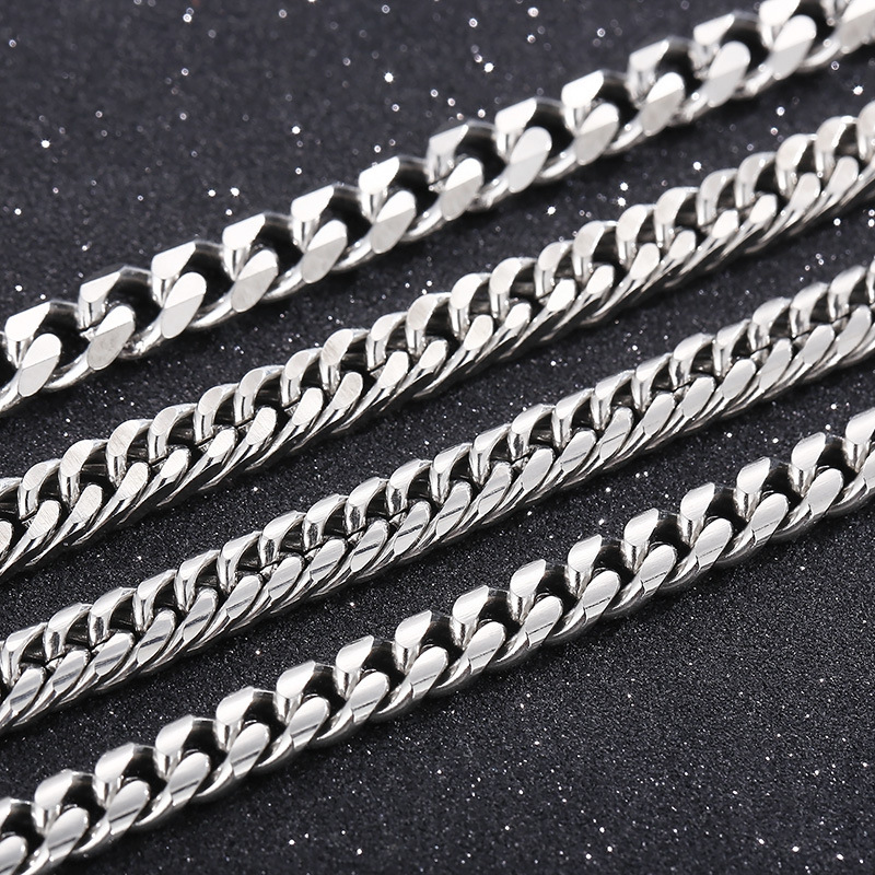 Simple Style Solid Color Titanium Steel Chain Unisex Bracelets display picture 2