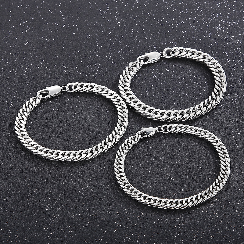 Simple Style Solid Color Titanium Steel Chain Unisex Bracelets display picture 3