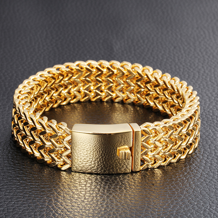 Titanium Steel 18K Gold Plated Simple Style Plating Solid Color Bracelets display picture 1