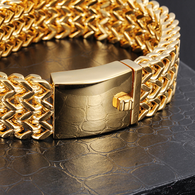 Acier Au Titane Plaqué Or 18K Style Simple Placage Couleur Unie Bracelets display picture 2