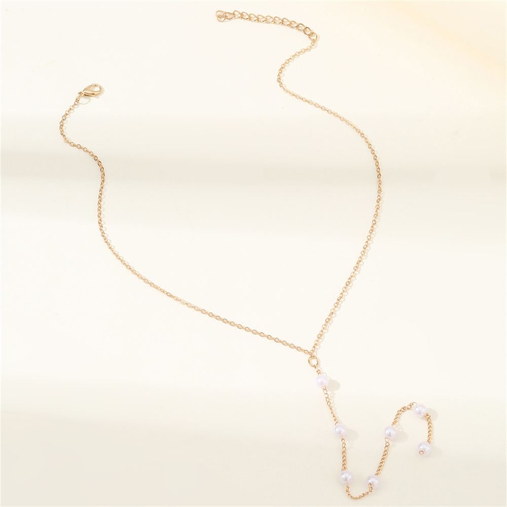 Elegant Simple Style Solid Color Artificial Pearl Alloy Beaded Women's Sweater Chain display picture 3
