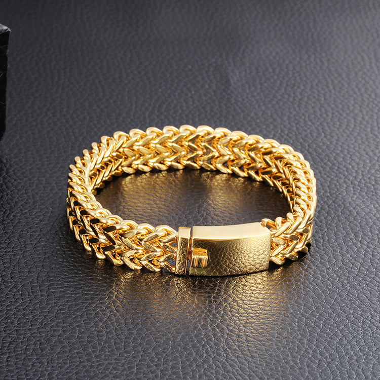 Titanium Steel 18K Gold Plated Simple Style Plating Solid Color Bracelets display picture 5