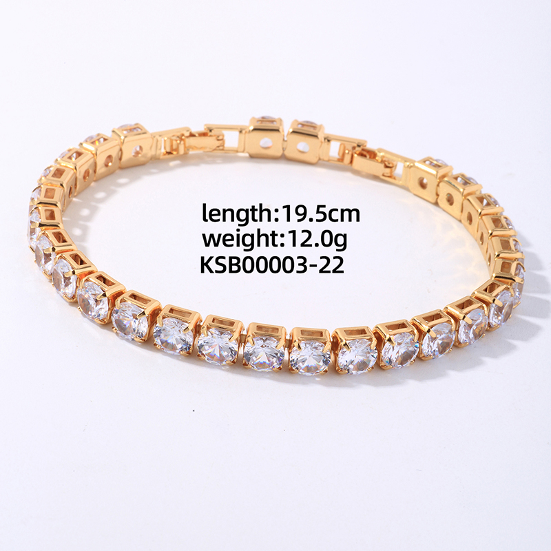 Copper Hip-Hop Vintage Style Simple Style Plating Inlay Solid Color Zircon Bracelets display picture 3