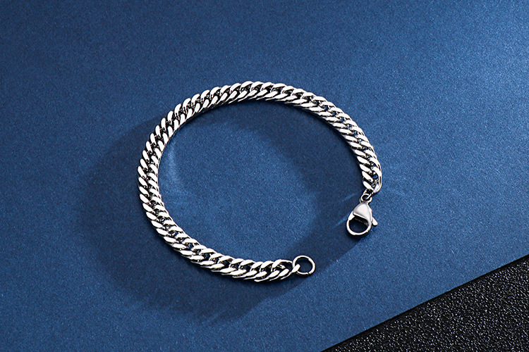 Basic Solid Color Titanium Steel Polishing Chain Men's Bracelets display picture 1