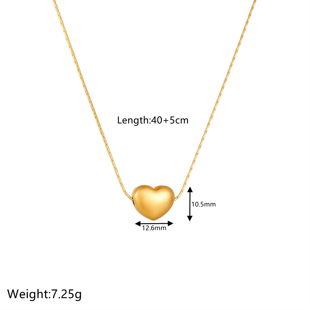 Simple Style Heart Shape Titanium Steel Plating 18k Gold Plated Necklace display picture 2