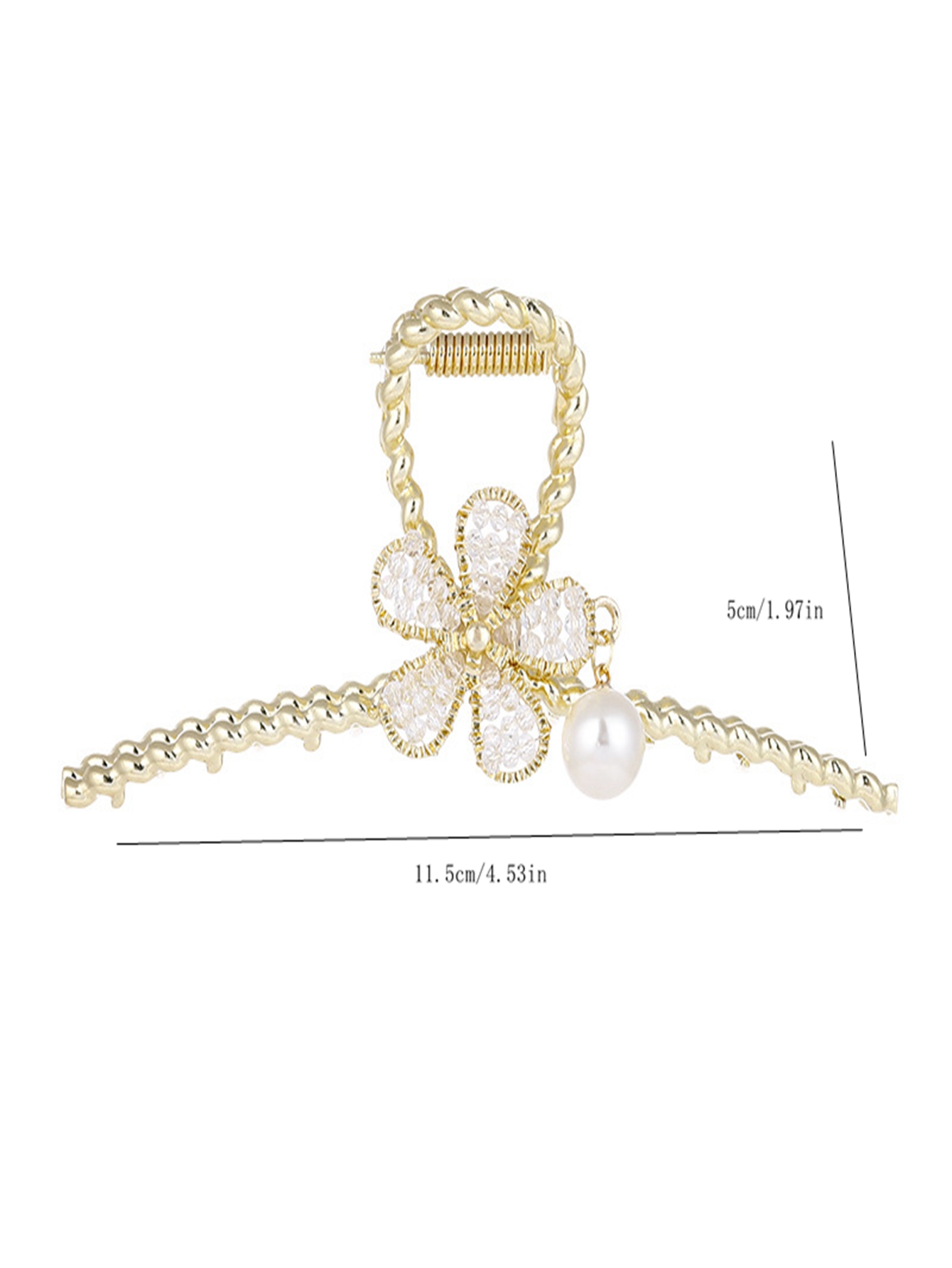 Women's Lady Simple Style Artistic Flower Petal Imitation Pearl Alloy Plastic Plating Hair Clip Hair Claws display picture 2