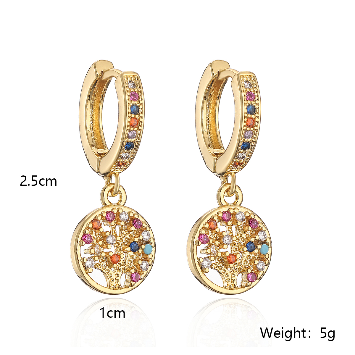 1 Pair Glam Commute Palm Plating Inlay Copper Zircon 18k Gold Plated Drop Earrings display picture 6