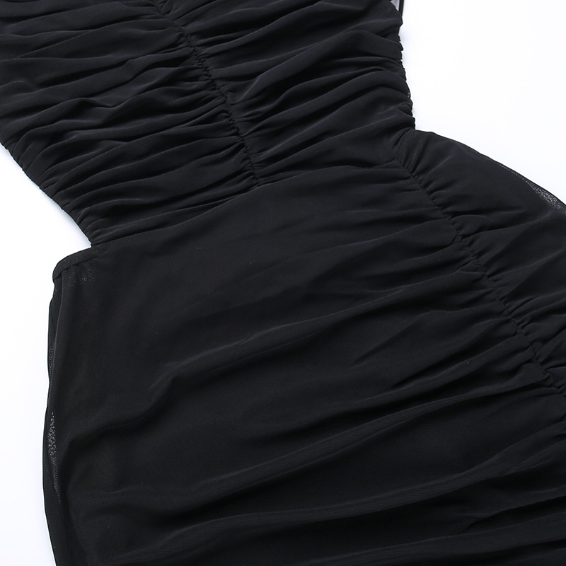 امرأة فستان بحزام جنسي طوق حبال بلا أكمام اللون الصامد فستان طويل ماكسي مأدبة حزب، حفلة display picture 19