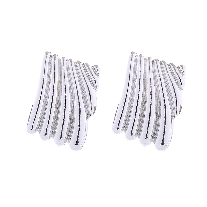Wholesale Jewelry Elegant Quadrilateral Stripe Alloy None Gold Plated Silver Plated Plating Inlay Ear Studs display picture 5