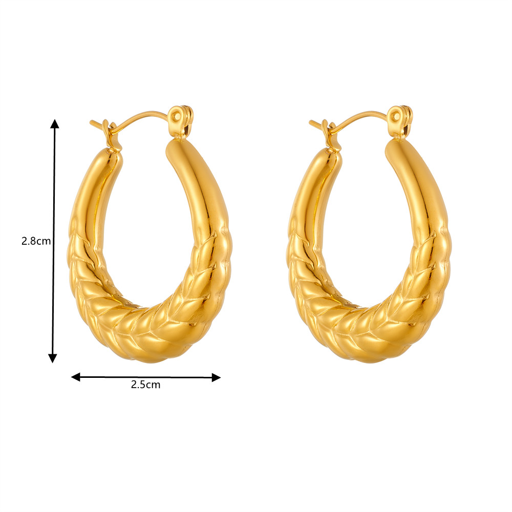 1 Pair Lady Water Droplets Plating Inlay Stainless Steel 18K Gold Plated Ear Studs display picture 1