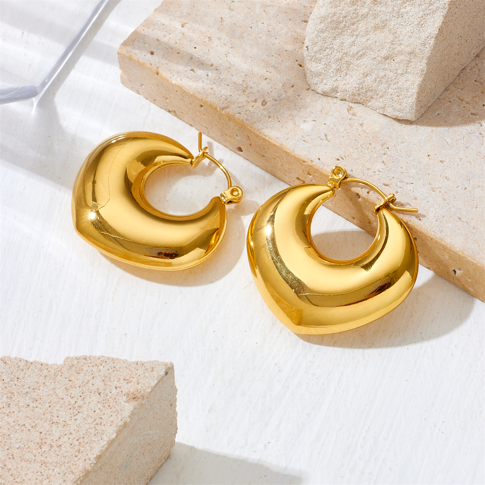 1 Pair Lady Water Droplets Plating Inlay Stainless Steel 18K Gold Plated Ear Studs display picture 4