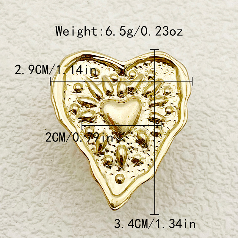 304 Stainless Steel 14K Gold Plated Vacation Simple Style Plating Irregular Heart Shape Open Rings display picture 6