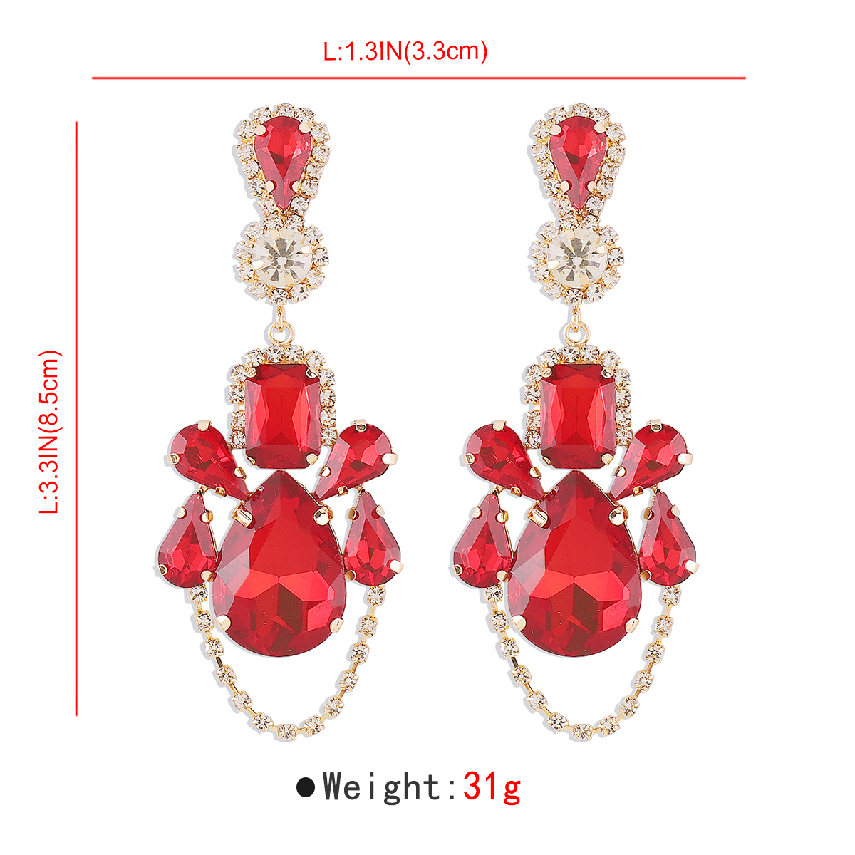1 Pair Elegant Solid Color Inlay Alloy Artificial Gemstones Drop Earrings display picture 5