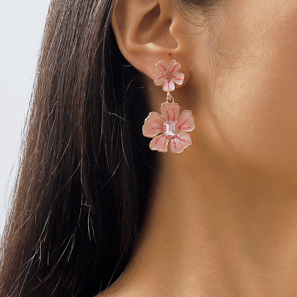 1 Paire Style Moderne Sucré Style Simple Fleur Alliage Boucles D'oreilles display picture 2