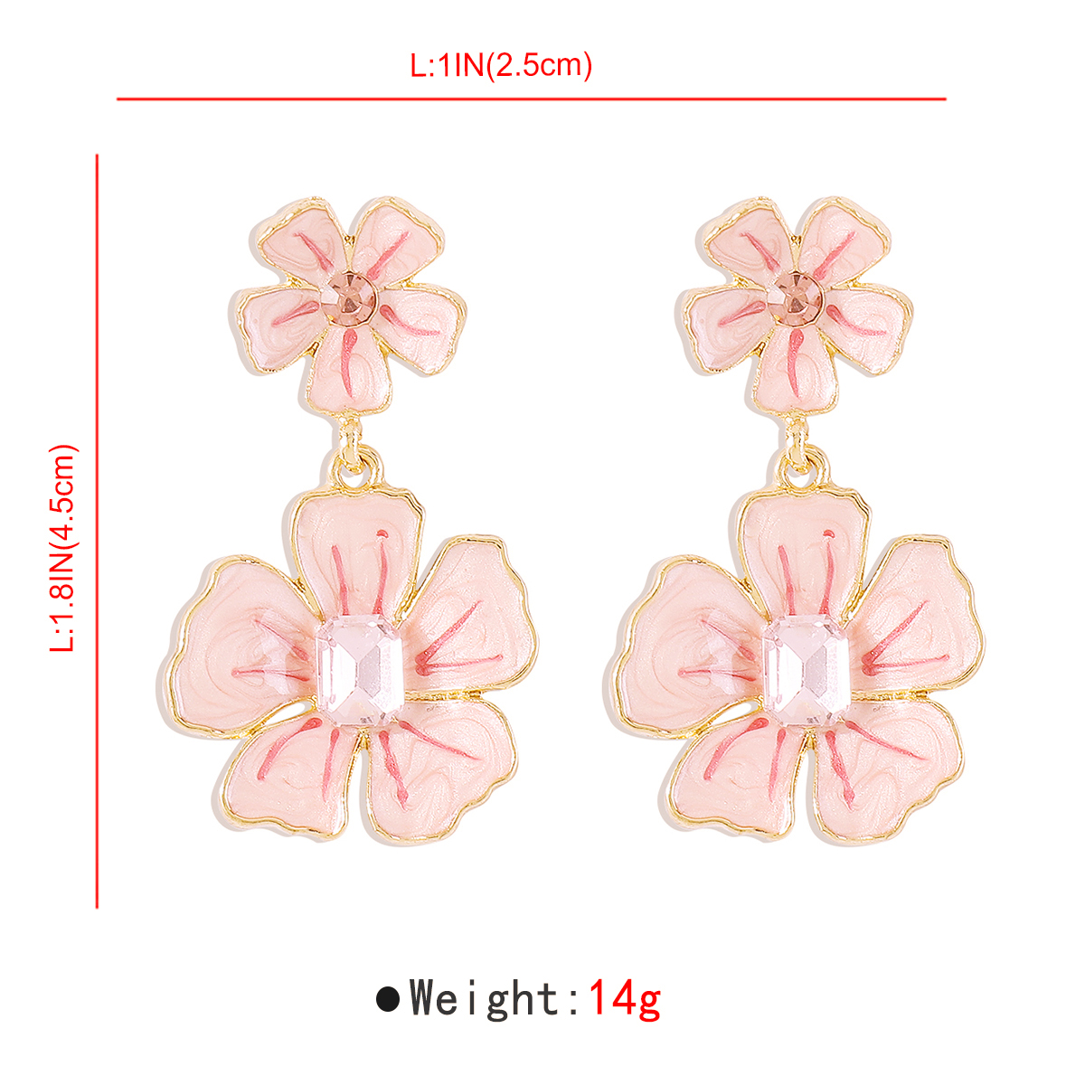 1 Pair Modern Style Sweet Simple Style Flower Alloy Drop Earrings display picture 6