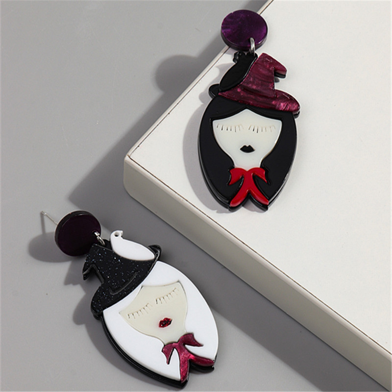 1 Pair Cartoon Style Geometric Arylic Drop Earrings display picture 3