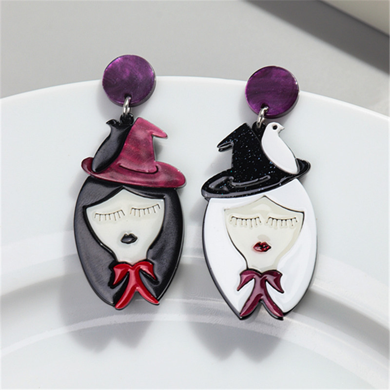1 Pair Cartoon Style Geometric Arylic Drop Earrings display picture 4