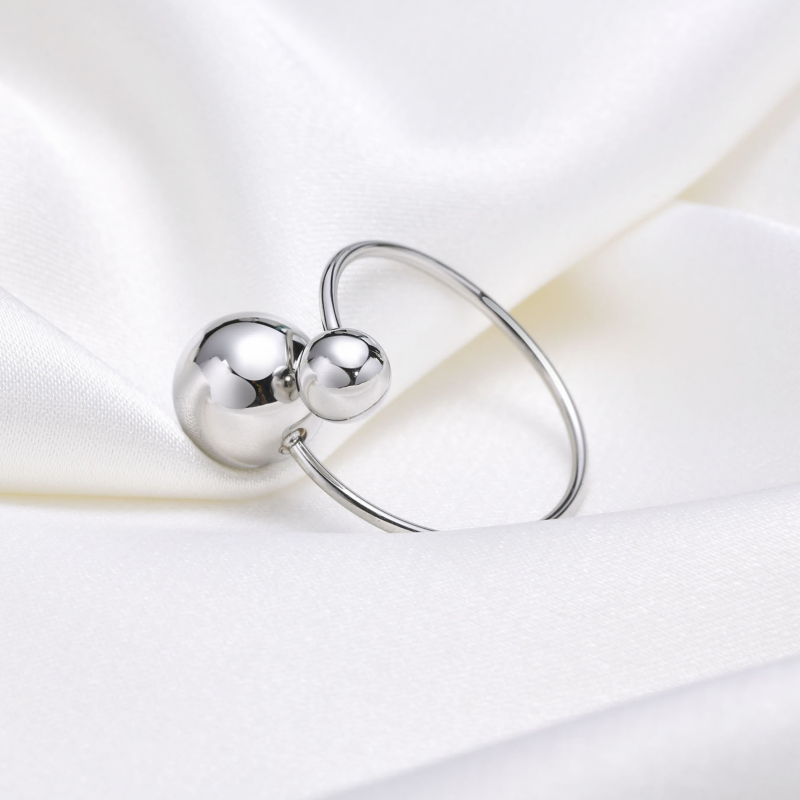Simple Style Ball Stainless Steel Open Rings display picture 5