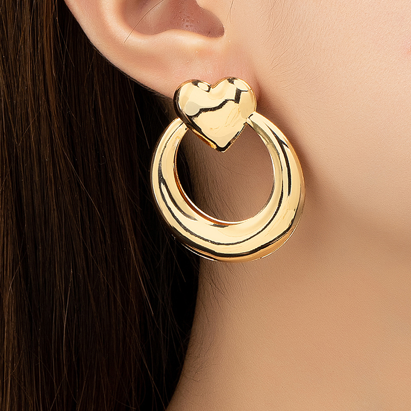 1 Pair Simple Style Solid Color Plating Hollow Out Ferroalloy 14k Gold Plated Ear Studs display picture 10
