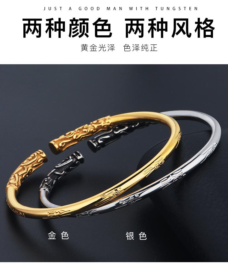 Retro Golden Hoop 304 Stainless Steel Enamel 18K Gold Plated Women's Bangle display picture 8