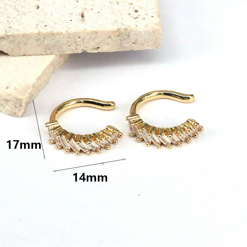 1 Pair Elegant Streetwear Geometric Plating Inlay Copper Artificial Pearls Zircon 18k Gold Plated Ear Studs display picture 7