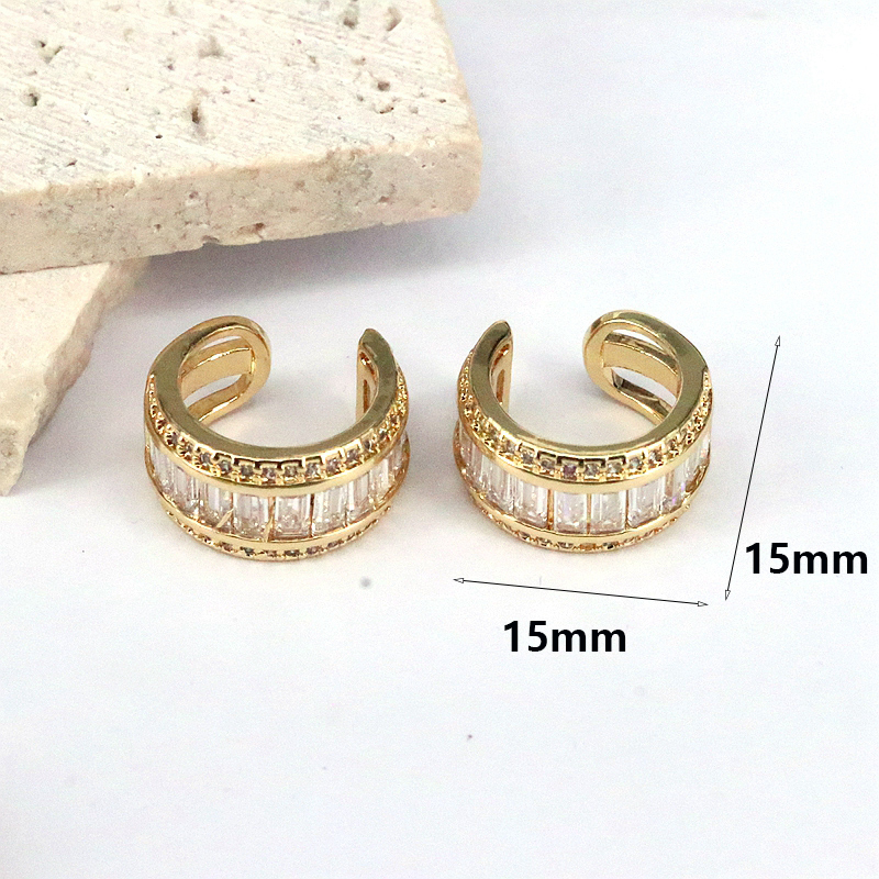 1 Pair Elegant Streetwear Geometric Plating Inlay Copper Artificial Pearls Zircon 18k Gold Plated Ear Studs display picture 8
