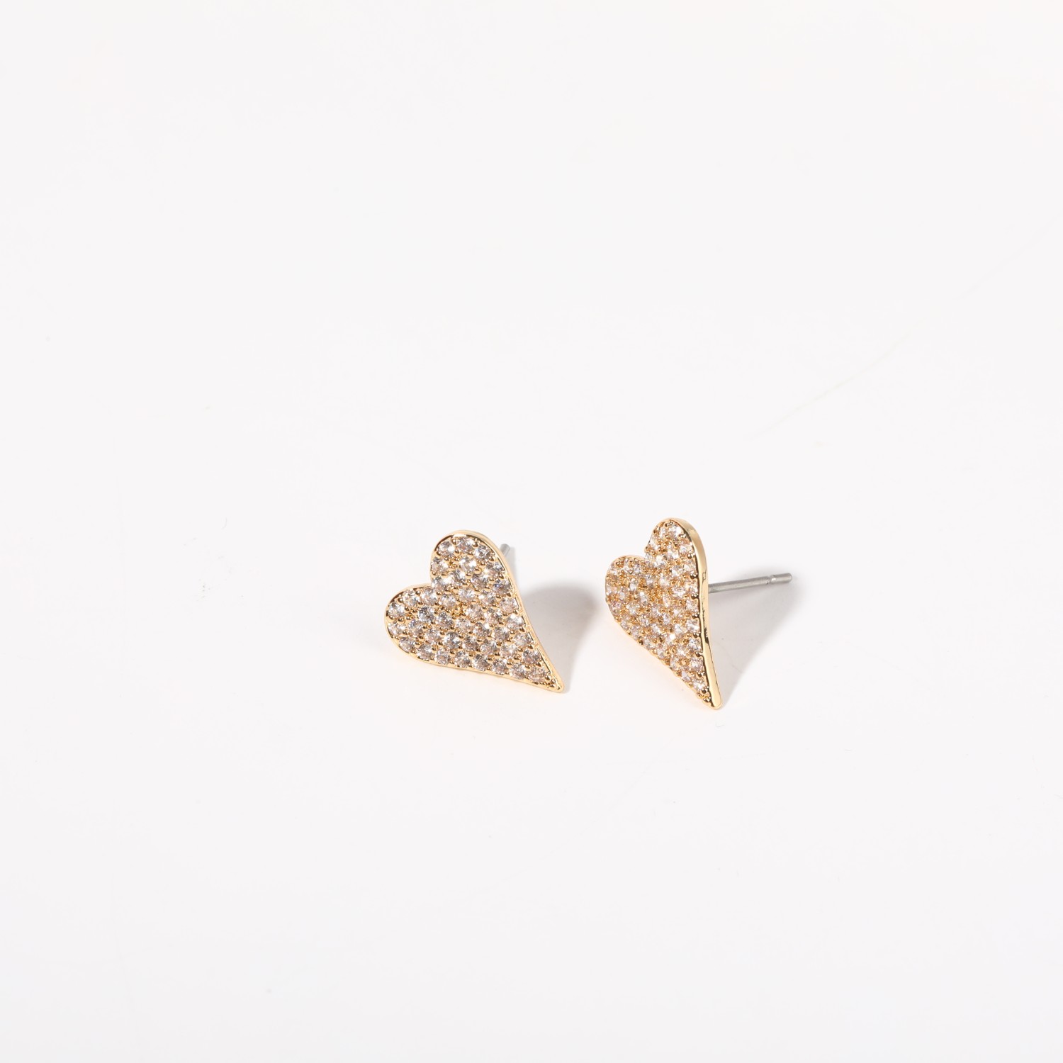 1 Pair Casual Simple Style Heart Shape Plating Copper Copper Ear Studs display picture 1