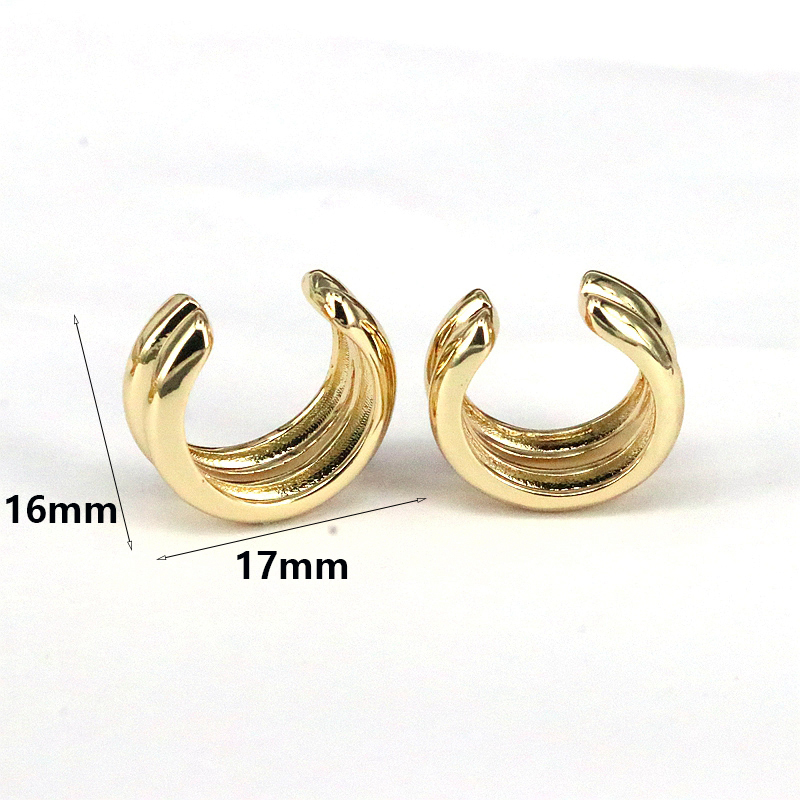 1 Pair Simple Style Solid Color Plating Copper 18k Gold Plated Ear Cuffs display picture 2