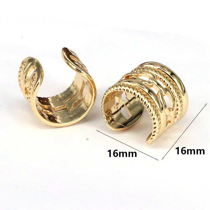 1 Pair Simple Style Solid Color Plating Copper 18k Gold Plated Ear Cuffs display picture 3