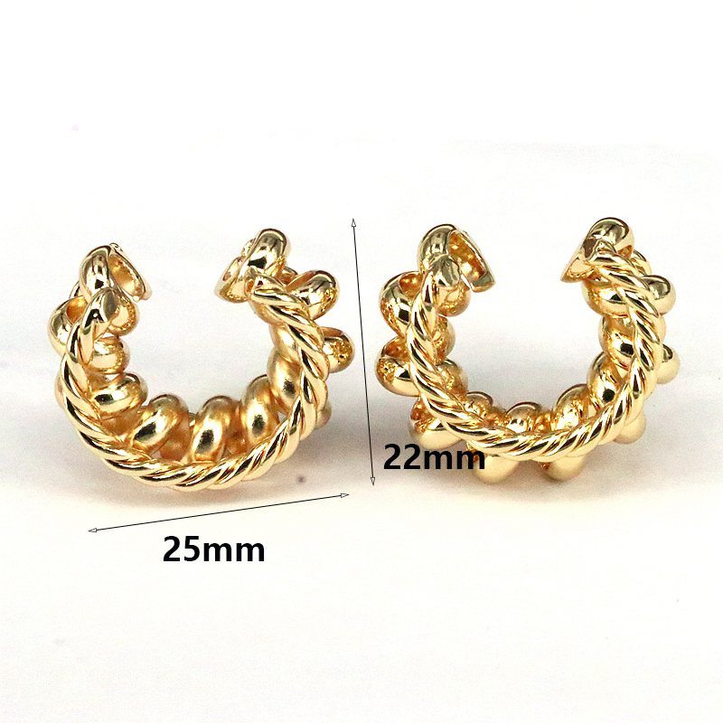 1 Pair Simple Style Solid Color Plating Copper 18k Gold Plated Ear Cuffs display picture 1
