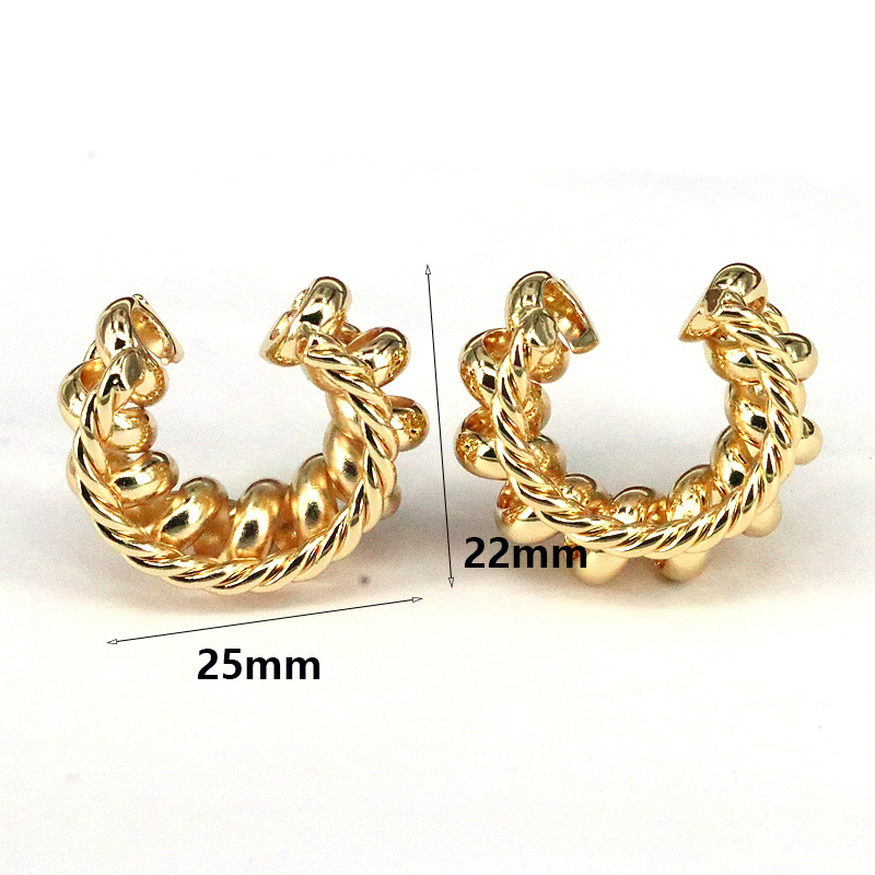 1 Paire Style Simple Couleur Unie Placage Le Cuivre Plaqué Or 18k Clips D'oreille display picture 1