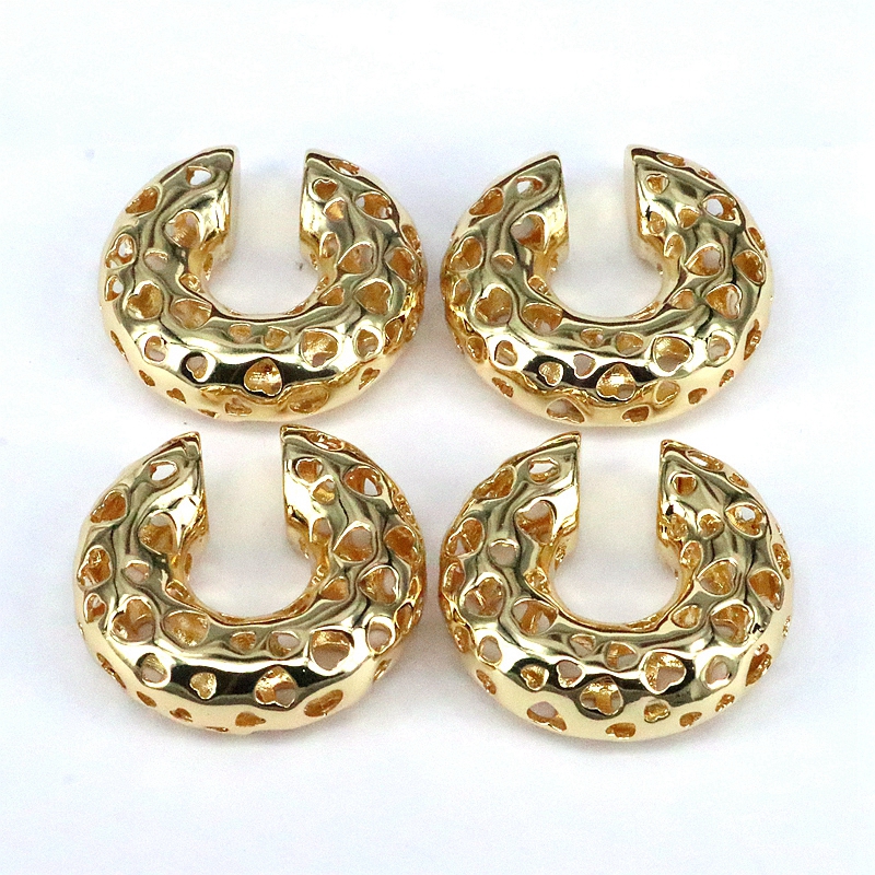 1 Piece Simple Style Heart Shape Plating Hollow Out Copper 18k Gold Plated Ear Cuffs display picture 1