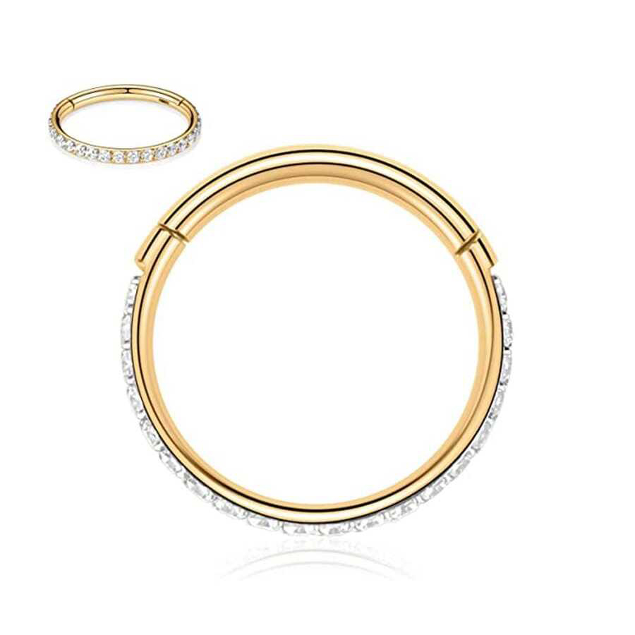 Simple Style Solid Color Stainless Steel Plating Inlay Zircon 18k Gold Plated Nose Ring display picture 6